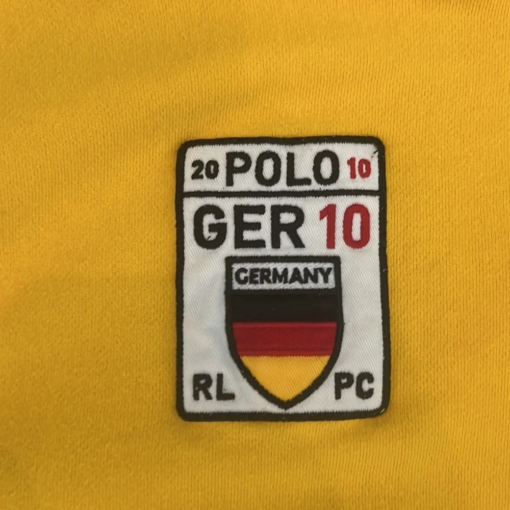 Polo Ralph Lauren Men's Yellow and Black Sweatshirt Germany Flag Size: M Vintage